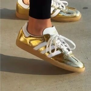 Adidas Samba Gold Metallic Women's Sneakers
